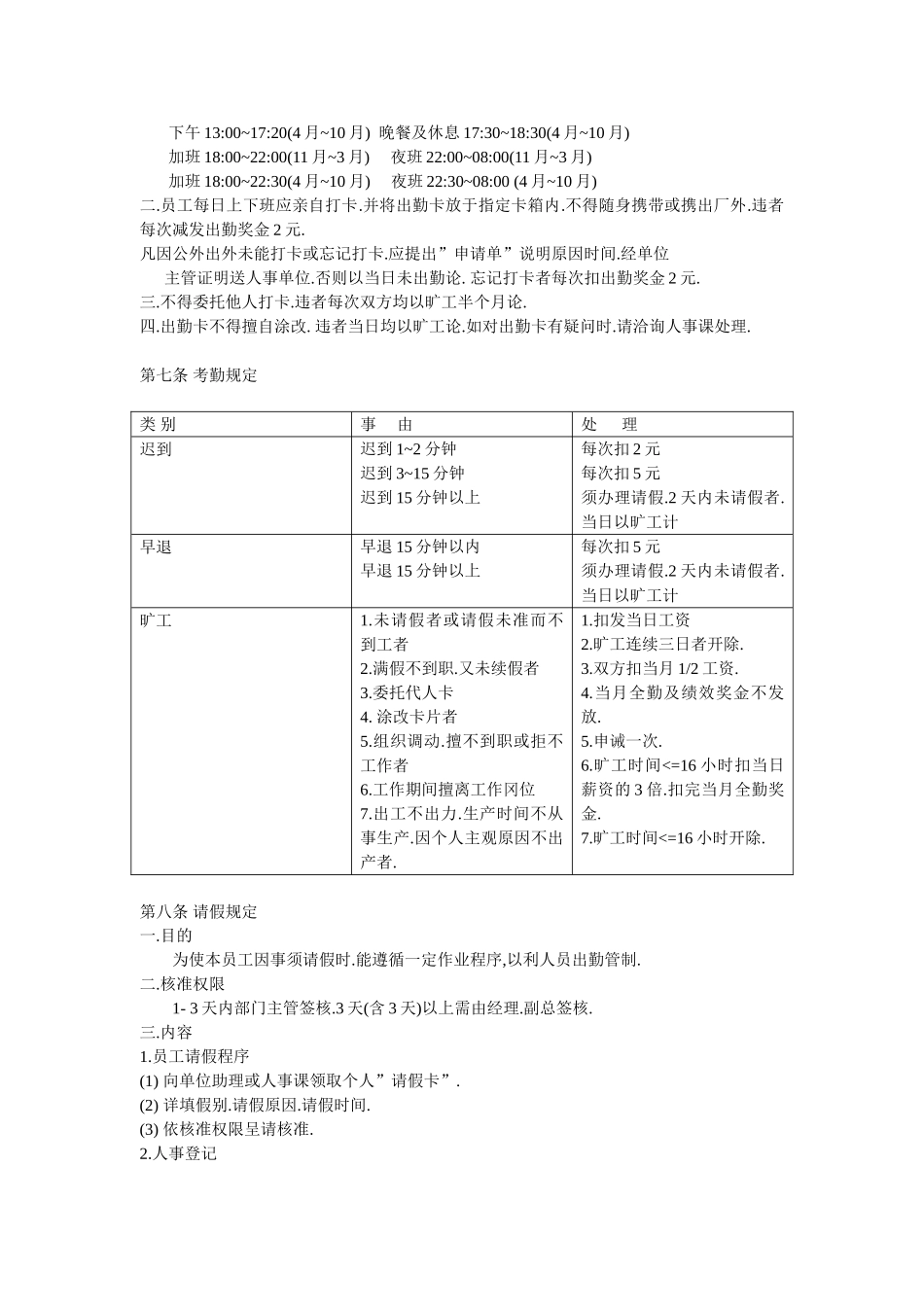 外企来料加工电子厂人事管理制度_第2页