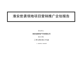 某公司项目营销推广企划报告