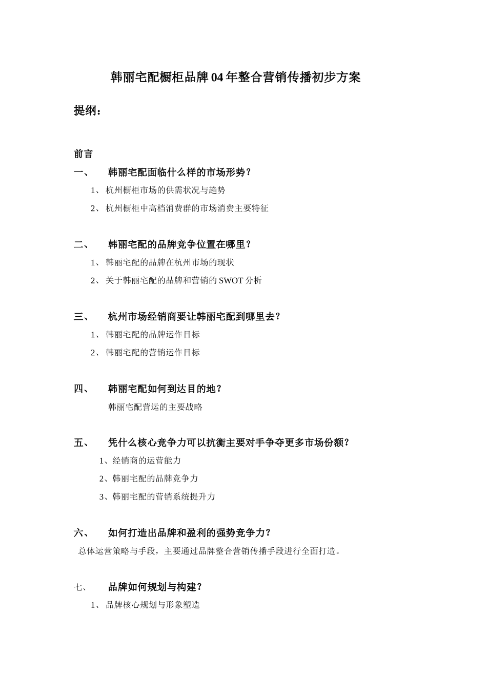 韩丽宅配橱柜品牌04年整合营销传播方案.1165_第1页