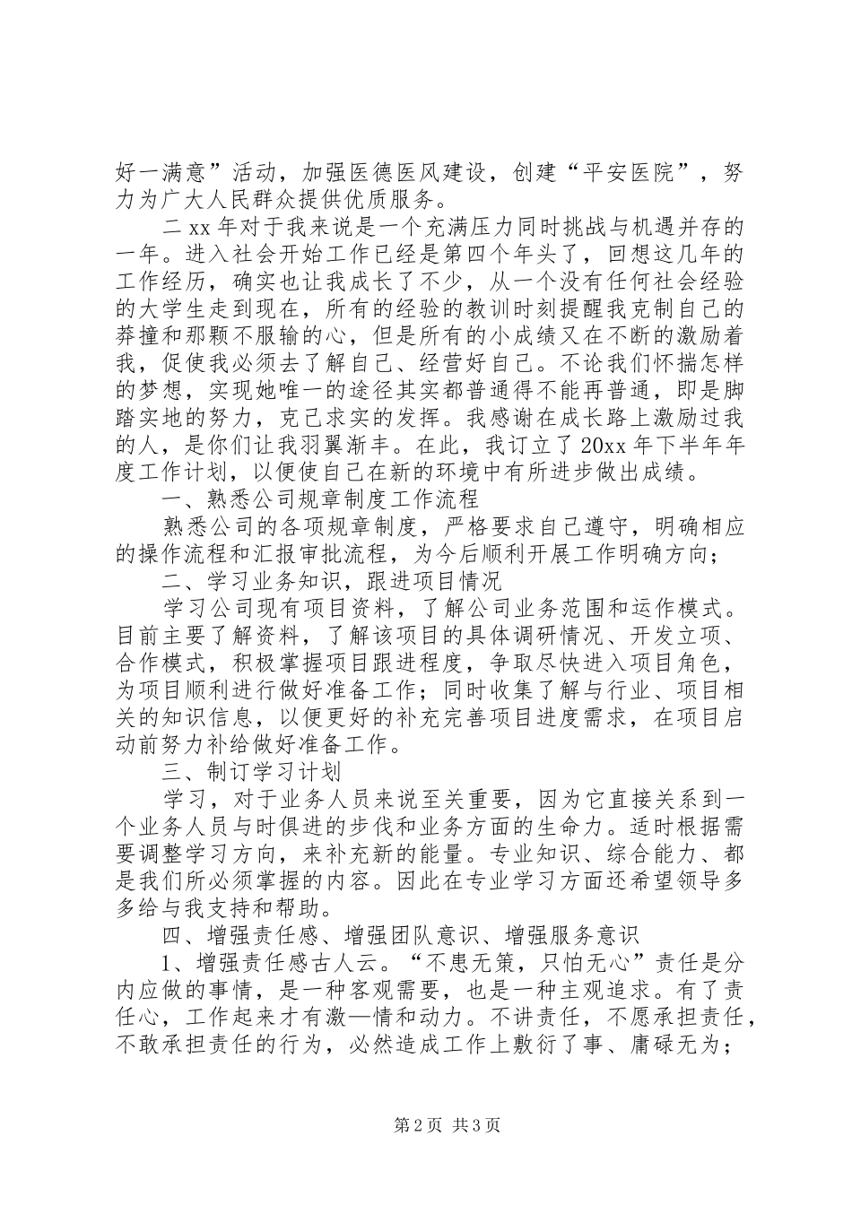 半年内工作计划_第2页