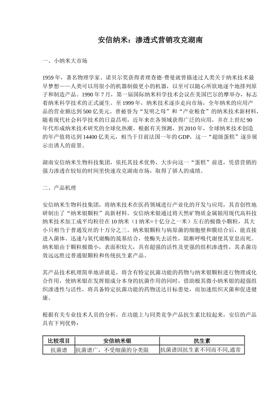 湖南安信纳米：渗透式营销案例_第1页