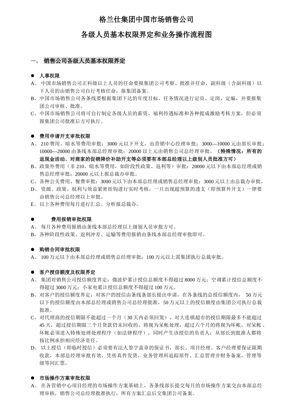 某市场销售公司业务操作流程图分析_第1页