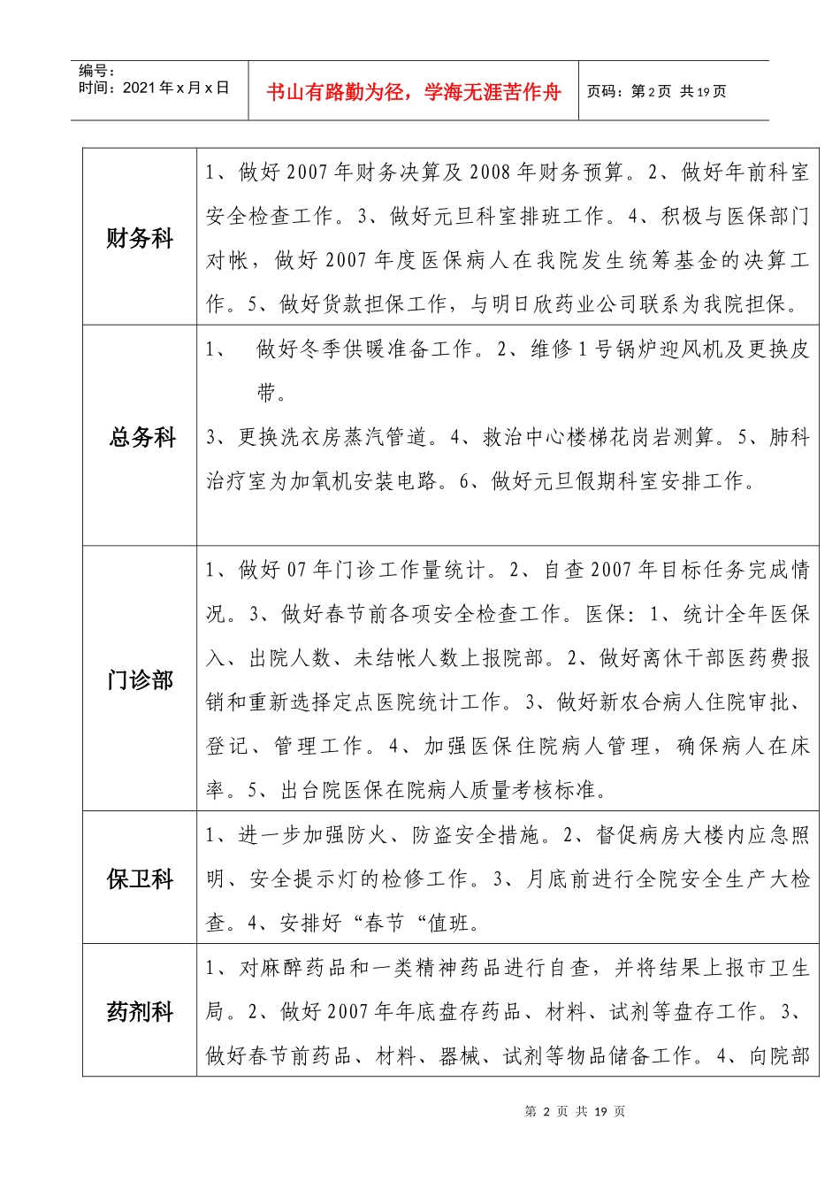 二00八年一月份职能科室工作计划[1]_第2页