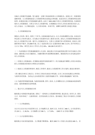 大型国企年度人力资源发展规划