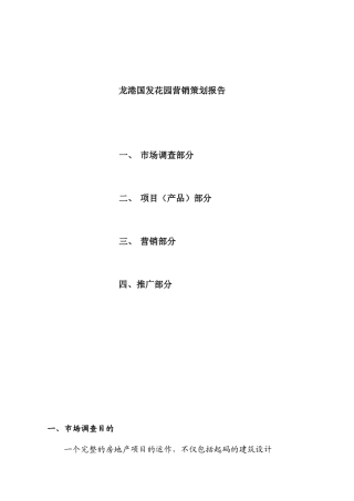 龙岗国际花园营销策划报告