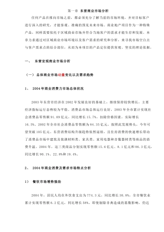 某市商业全面市调及需求分析