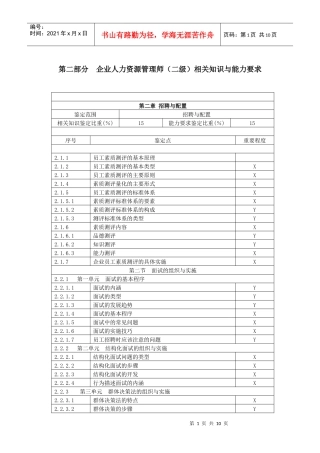 人员招聘与配置练习题2级