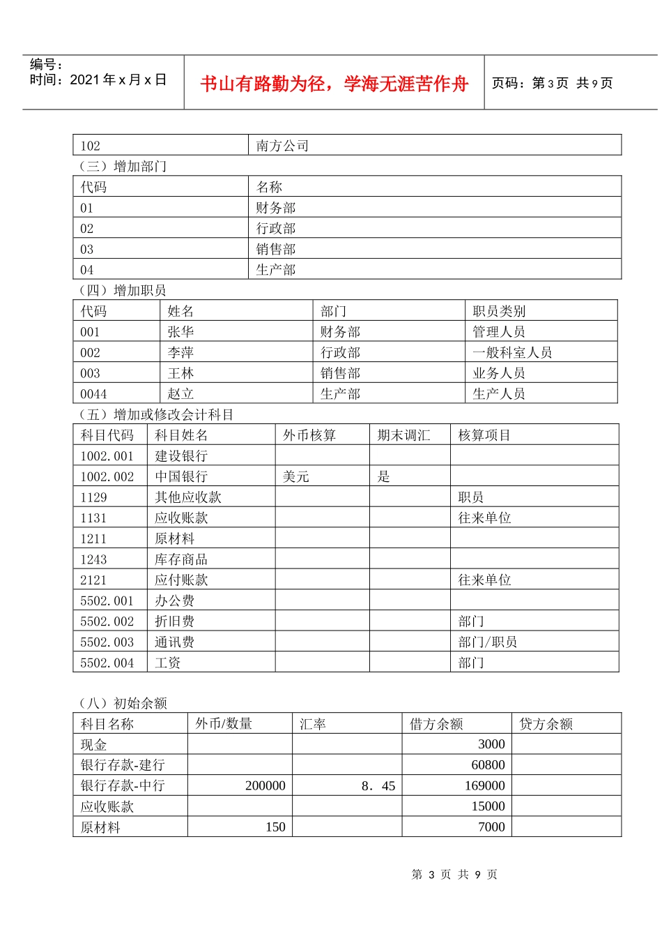 人力资源-2022KIS标准版系统培训应用模拟练习案例_于勇_第3页