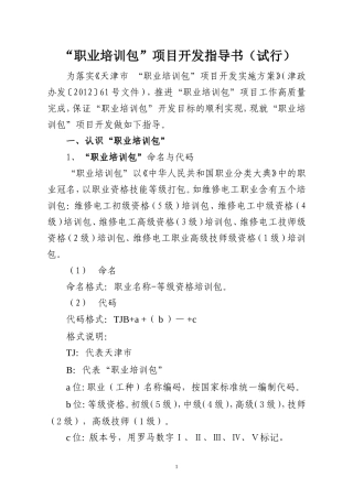 职业培训包项目开发指导书
