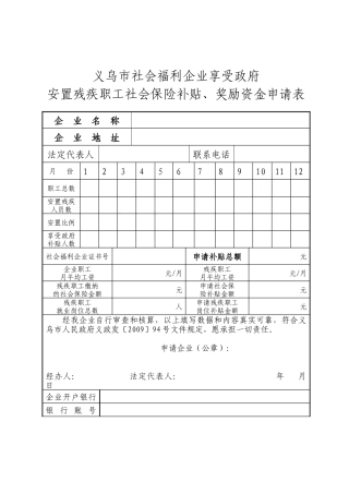 义乌市社会福利企业享受政府