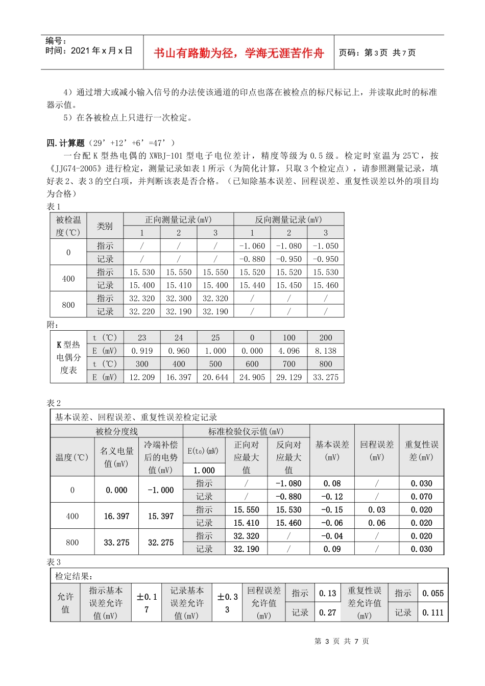 人力资源-2022wzhj计量人员考核试题(答案)_第3页