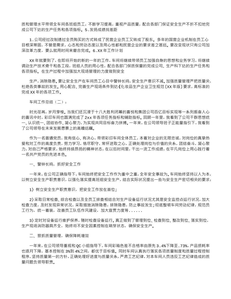 车间工作总结(DOC29页)_第2页