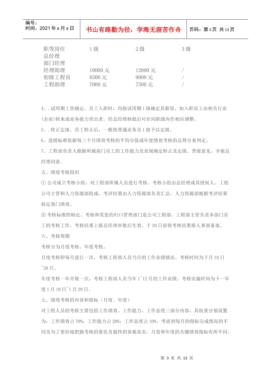 工程部绩效考核方案_第3页