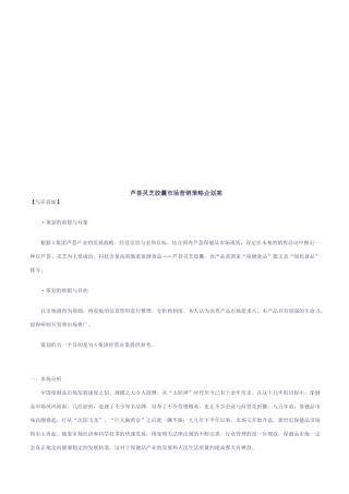 某胶囊市场营销策略企划案