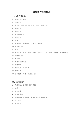 房地产项目营销推广手法整合