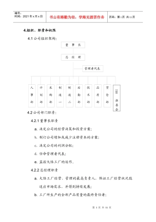 人力资源-2022SK-QM-09 组织架构、职责和权限
