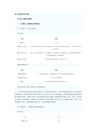 第一篇银行知识与业务