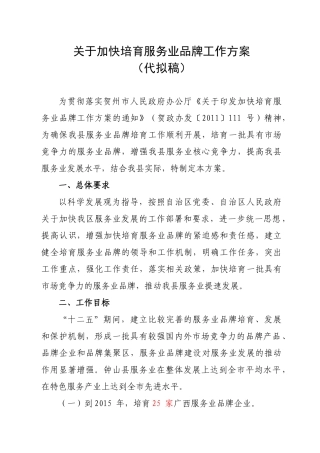 服务业品牌培育