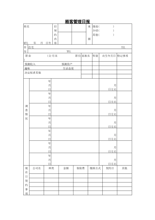 顾客管理日报