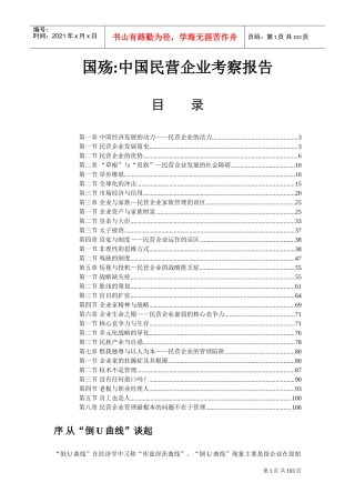 我国民营企业考察研究报告