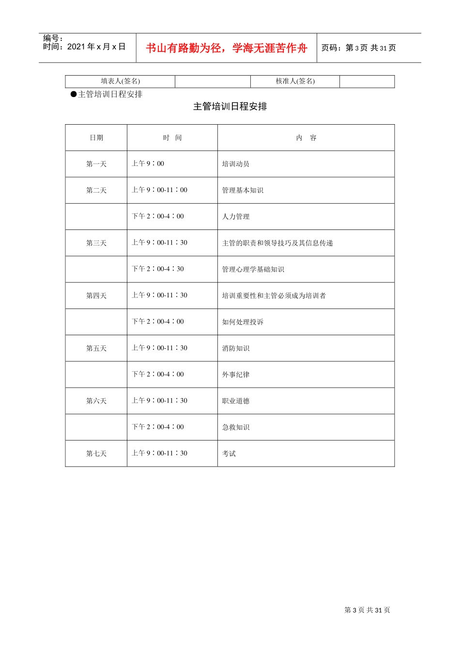 员工培训与激励管理表格_第3页