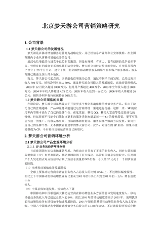梦天游公司营销策略的深入研究