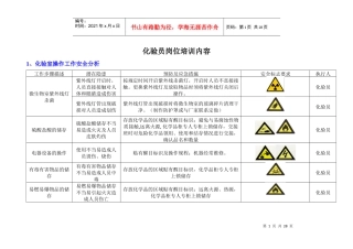 化验员岗位培训内容