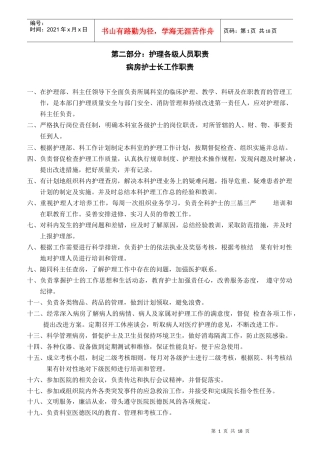 各层级护士职责范本