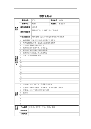 厂长职位说明书