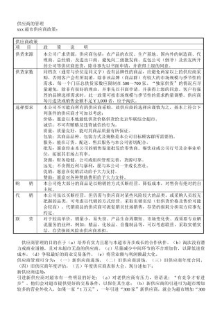 超市供应商管理手册
