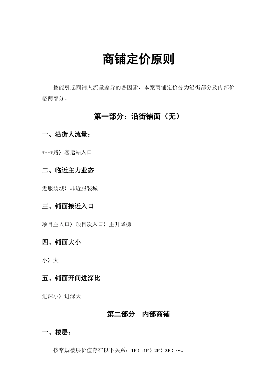 铺面定价原则_第1页