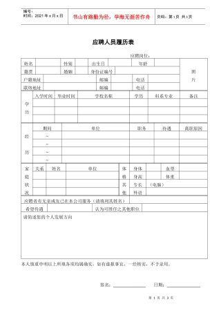 人力资源-2022wellget应聘人员登记表