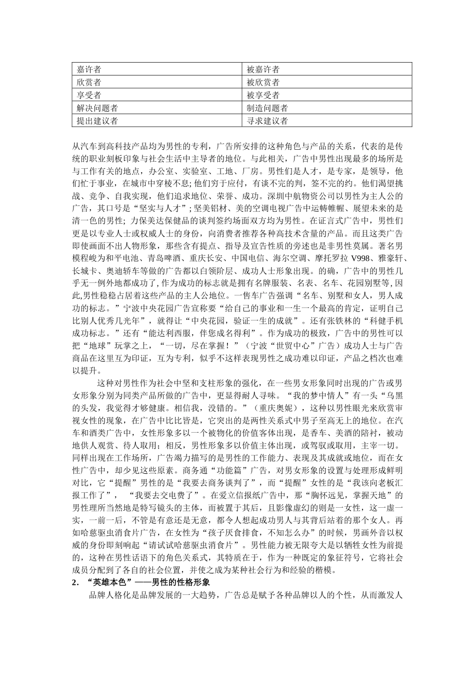 男子中心社会的“语境”--- -----论广告中男性形象的建构_第2页
