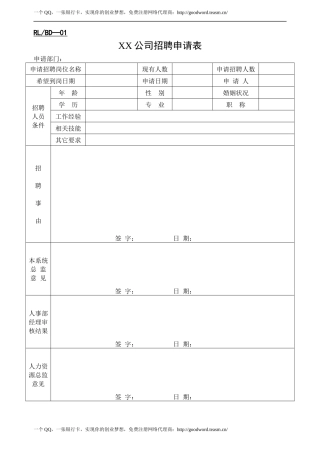 人力资源表单汇总