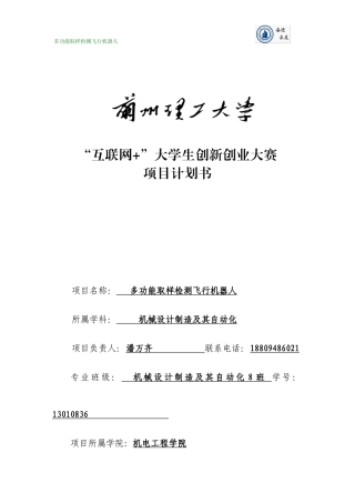 互联网加大学生创新创业大赛项目计划书