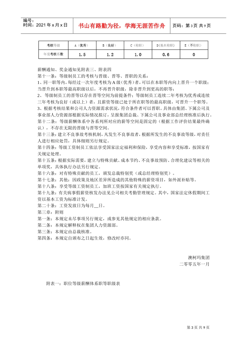 某某集团等级薪酬管理制度_第3页