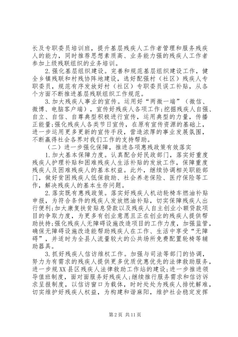 残联副理事长个人工作计划20XX年范例_第2页