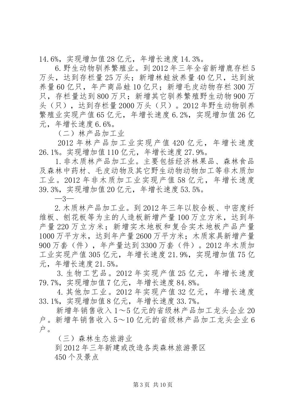 XX省林业产业振兴规划_第3页