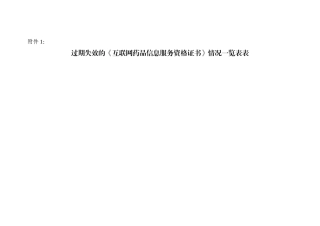 过期失效的互联网药品信息服务资格证书情况一览表