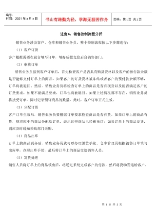 进度6销售控制流程分析