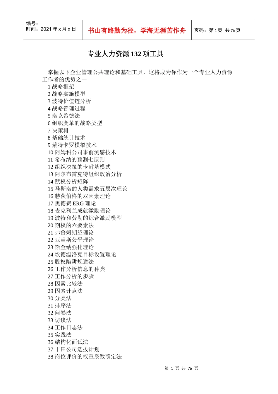 专业人力资源132项工具_第1页