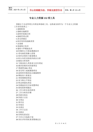 专业人力资源132项工具