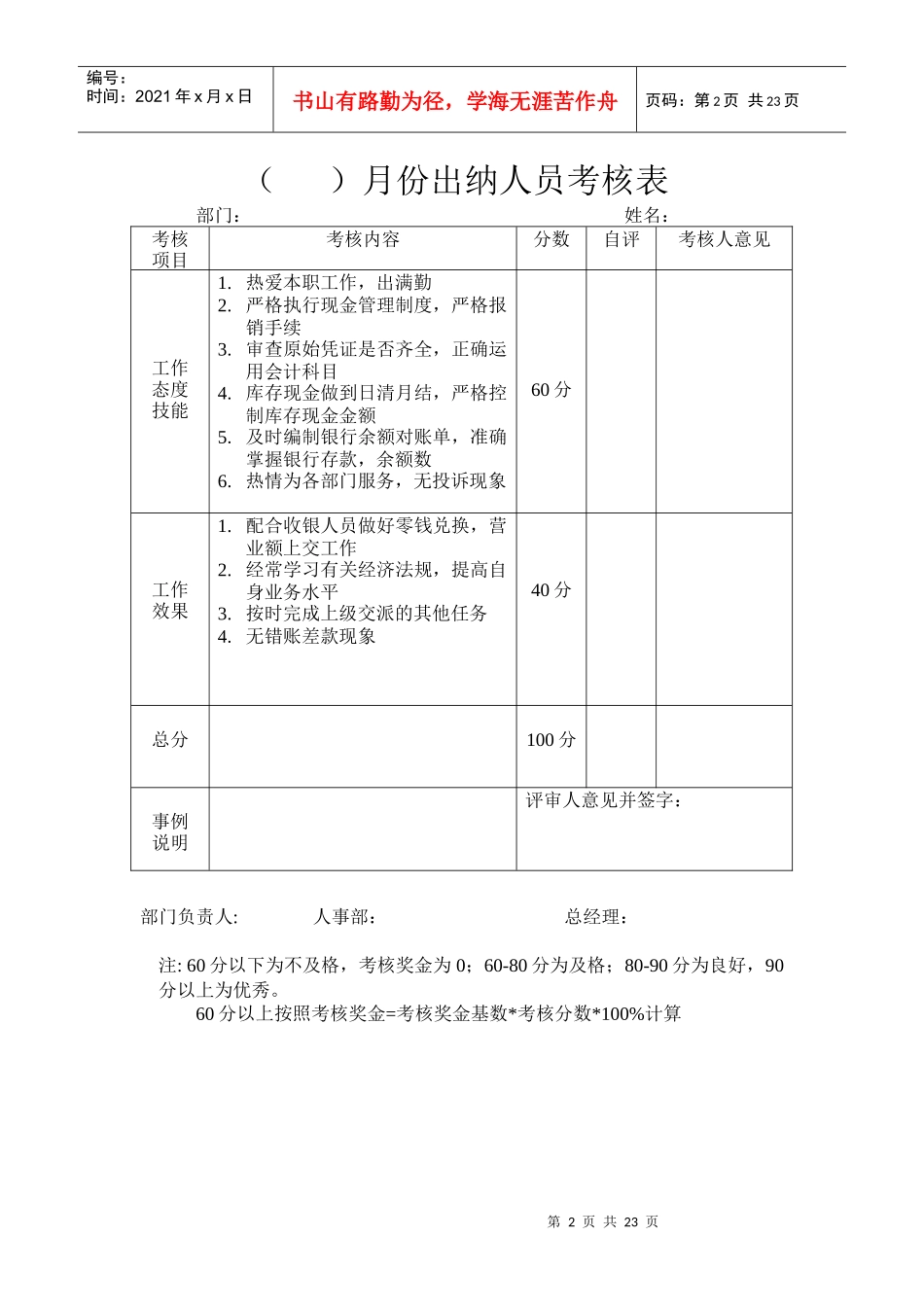 各部门考核表_第2页
