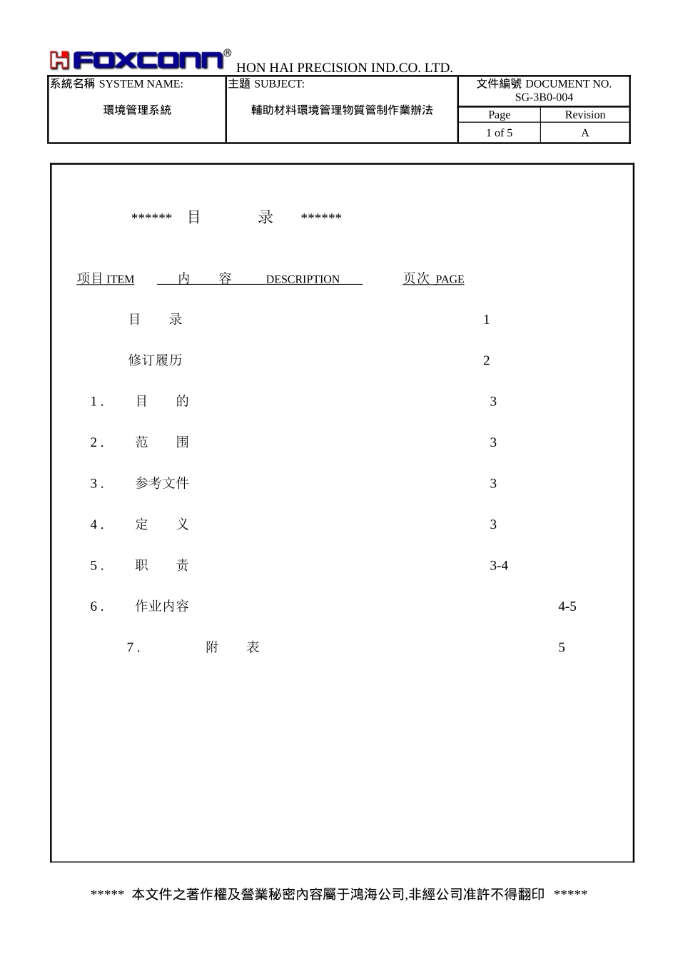辅助材料环境管理物质管制作业办法_第1页