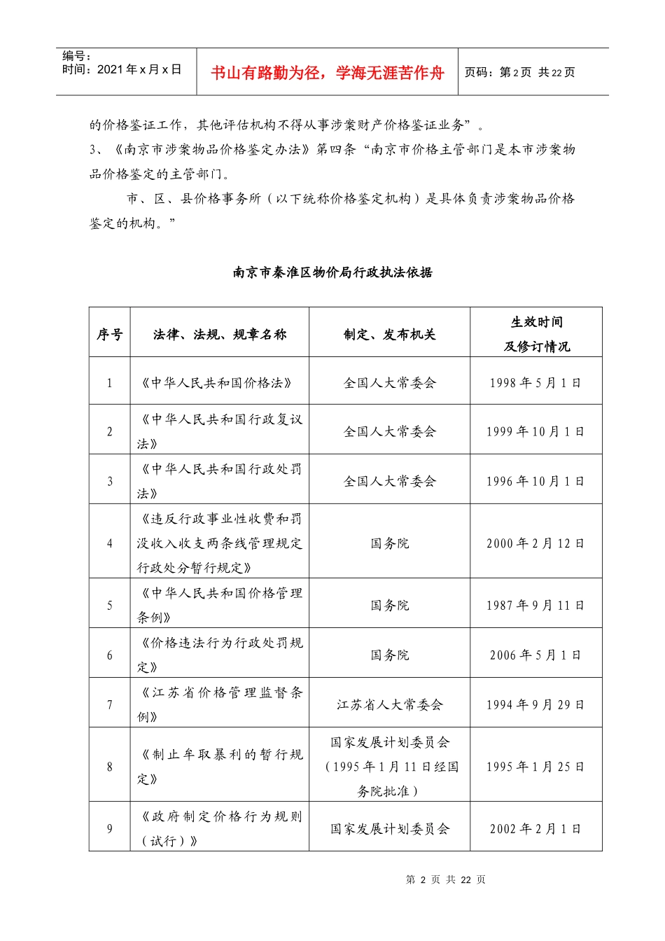 南京市秦淮区物价局行政执法主体_第2页