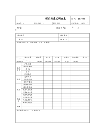 顾客满意度调查表(1)