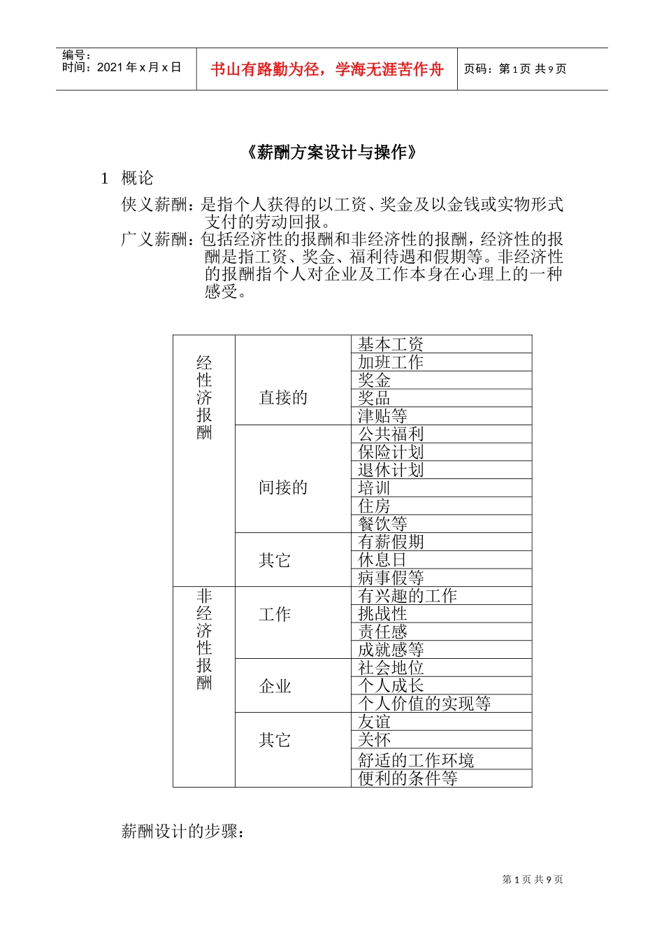 薪酬体系方案设计与运作_第1页
