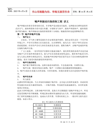 噪声和振动污染控制工程讲义
