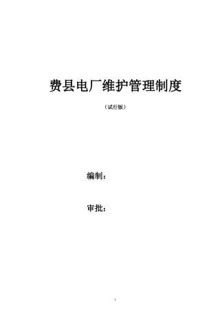 费县电厂维护管理制度