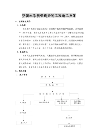 空调水系统管道安装工程施工方案